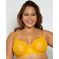 Sheer Mesh Full Coverage Unlined Underwire Bra Saffron
