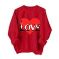 thumbnail image 2 of Styesk Chemises à Manches Longues pour Femmes Imprimé Cœur Hauts Confortables Doux Col Rond T-Shirts Chandail Mode Léger Chandail en Molleton Graphique de la Saint-Valentin Hauts Décontractés, 2 of 3