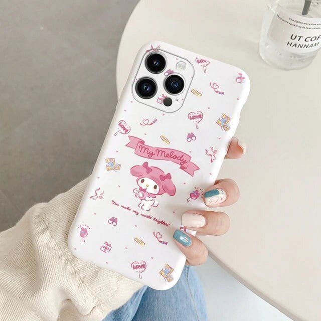 Phone Case for For Apple iphone 14 Pro Max 14 Plus Girls Anti-drop Cartoon Cinnamoroll Kuromi Hello Kitty Silicone Siling Cover ZR