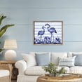 thumbnail image 2 of Stupell Industries Indigo Flamingos over Stripes Brown Framed Floater Canvas Wall Art, design by Paul Brent, 25 x 31, 2 of 9