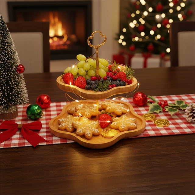 Multi Layer Fruit Plates Home Living Room Coffee Table Double Layer Dried Fruit Snack Display Plates Tea Three Layer Candy Plates