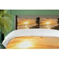 thumbnail image 4 of Ambesonne Tropical Duvet Cover Sets, Sunset on Sands Beach, 2-King, Orange Green Pink, 4 of 7