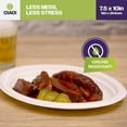 thumbnail image 5 of CIAO! 7.5"X10" Heavy Duty Oval Plate 100% Compostable PFAS Free made with Unbleached Bagasse Natural White (Pack of 500), 5 of 8