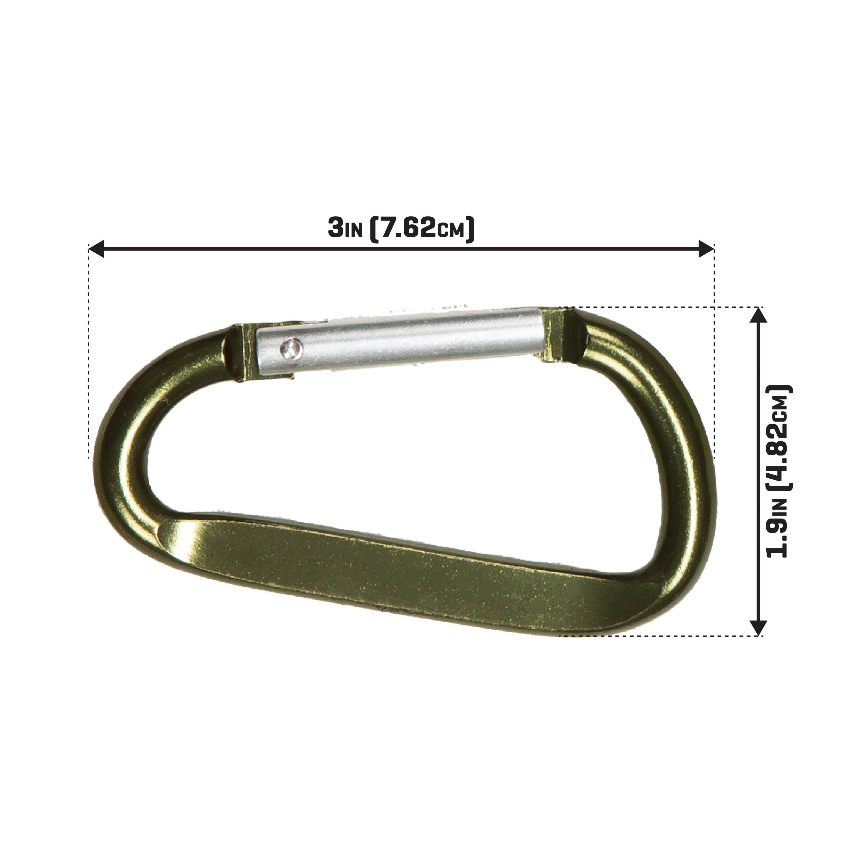 (2 pack) Allen Company 3 Inch General Purpose Carabiner - Lightweight Aluminum - Green