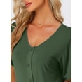 thumbnail image 4 of Unique Bargains Womens Modal Nightshirt Soft Button Down Short Sleeve Nightgown, 4 of 5