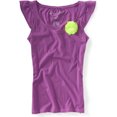 thumbnail image 1 of Camiseta sin mangas Aeropostale con mangas onduladas para mujer color liso morado mediano, 1 of 2