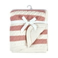 thumbnail image 5 of Modern Moments by Gerber Baby Boy or Girl Cable Knit Blanket with Sherpa, Coral, 5 of 6