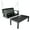 Black, variant on Highwood 4ft Lehigh Porch Swing with 1 Coffee Table - Outdoor, Eco-friendly, Synthetic Wood