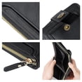 thumbnail image 5 of Men Wallet,Vintage PU Leather Multi-Card Zipper Wallet,Large Capacity Buckle Credit Card Holder Wallets,Flap ID Window Zip Coin Pocket Storage Wallets, 5 of 10