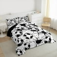 thumbnail image 3 of Feelyou Boys Football Print Bedding Comforter Set, Sport Soccer Player Twin Comforter Sets, Cartoon Watercolor Splash Reversible Bedding Set, Lightweight Room Decor, 2-Piece, 3 of 8