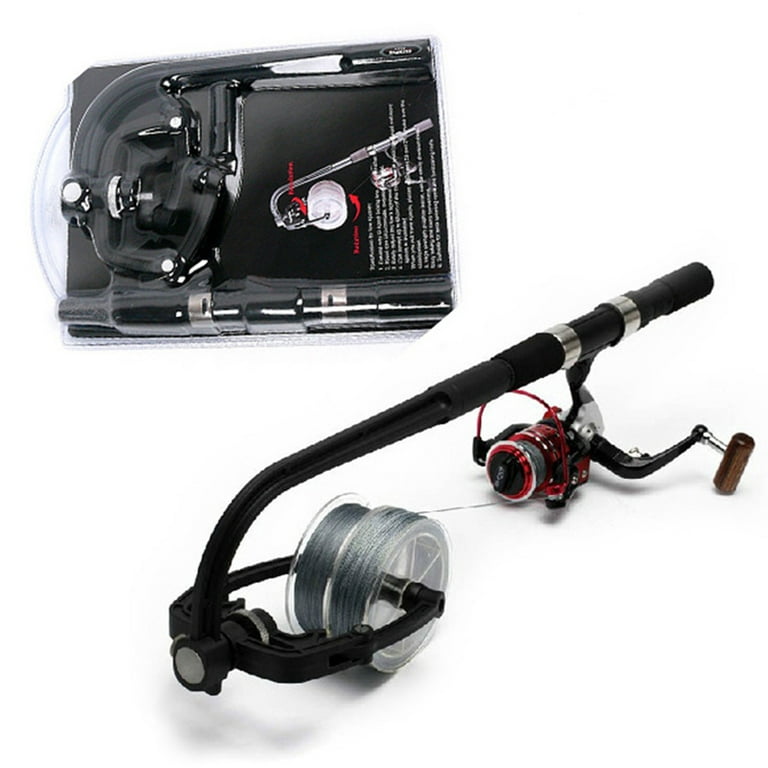 Fishing Line Winder Spooler, Machine Spinning Reel Spool Spooling Station System, Size: 1 Set, Black