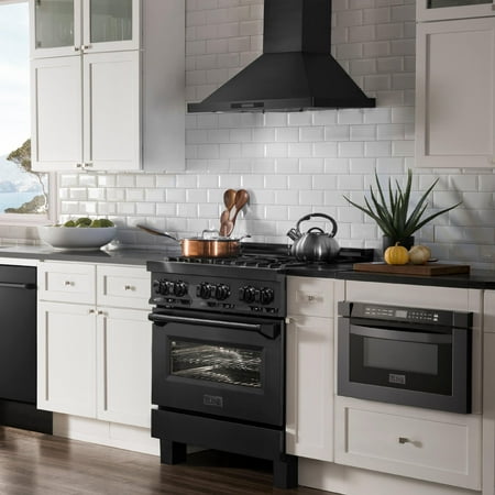 ZLINE - 24" 1.2 cu. ft. Built-in Microwave Drawer in Black Stainless Steel - Black