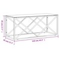 thumbnail image 4 of vidaXL Table Basse 43.3"x17.7"x17.7 Pouces en Acier Inoxydable et Verre, 4 of 4