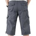 thumbnail image 1 of Men's 3/4 Long Stretch Shorts Waist Cargo Three-quarter Trousers, 1 of 1