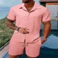 thumbnail image 4 of Conjunto de camiseta y pantalones cortos de verano para hombre, ropa deportiva multicolor de 2 piezas, camiseta y pantalones cortos, 4 of 4