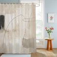 thumbnail image 4 of Beige Gray Black Vintage Shower Curtains for Bathroom, Modern Abstract Linen Texture Waterproof Fabric Shower Curtain, Decorative Bathroom Curtain for Bathtub, 72"x84", No Hooks Included, 4 of 9