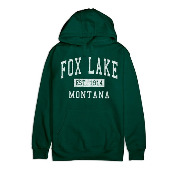 Fox Lake Montana Classic Established Premium Cotton Hoodie