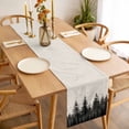 thumbnail image 3 of Mist Forest Table Runner - 120 Inch Long, Kitchen Dining Table Runner Dresser Scarves, Beige Farmhouse Vintage Nature Scenery Farmhouse Decor for Coffee Tables Wedding Party Banquet, 3 of 8
