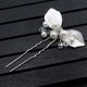 thumbnail image 5 of 4 piezas de accesorios para el cabello de boda, pinzas para el cabello de perlas de novia de pétalos de cristal en U, joyería para el cabello de boda para mujeres y niñas (dorado + plateado), 5 of 5