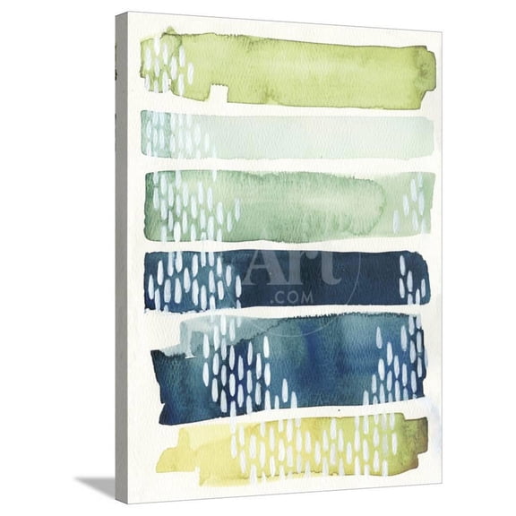 Aqua Streak II, Abstract Stretched Canvas Wall Art by Grace Popp Sold by ArtCom