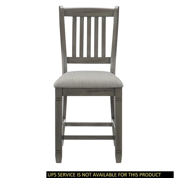 CoSoTower Antique Gray Finish Counter Height Chairs 2Pc Set Dining Room Furniture Upholstered Seat Wooden Chairs Classic Style