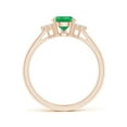thumbnail image 2 of ANGARA Natural Pear Emerald Solitaire Ring with Trio Diamond Accents in 14K Rose Gold for Women (Size-8x6mm) | May Birthstone, Birthday, Anniversary, Jewelry Gift for Women | Natural Emerald Ring, 2 of 10