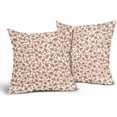 thumbnail image 2 of Vintage Flower Pillow Covers 16x16 Inch Set of 2 Burnt Orange and Cream Floral Outdoor Throw Pillow Covers Cute Small Floral Print Rustic Farmhouse Pillowcases Cotton Linen Cushion Covers for Couch, 2 of 6