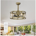 thumbnail image 3 of 20'' Small size ceiling fan with kit ,5 ABS blades Antique brown decorate ceiling fan light with Remote control for bedroom, 3 of 9