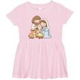 thumbnail image 3 of Inktastic Nativity Scene Christmas Manger Girls Baby Dress, 3 of 5