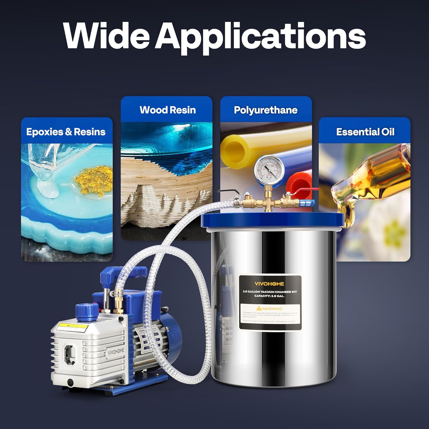 SPECSTAR 3 Gallon Vacuum Chamber with Vacuum Chamber 3.5cfm