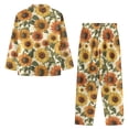thumbnail image 5 of SCRAWLGOD Sunflower Womens Pjs Sets Long Sleeve Sleepwear for Women Button Up Pajama Sets Size 3XL V-Neck 2 Piece Lounge Lightweight Women's Pj with Pockets, 5 of 7