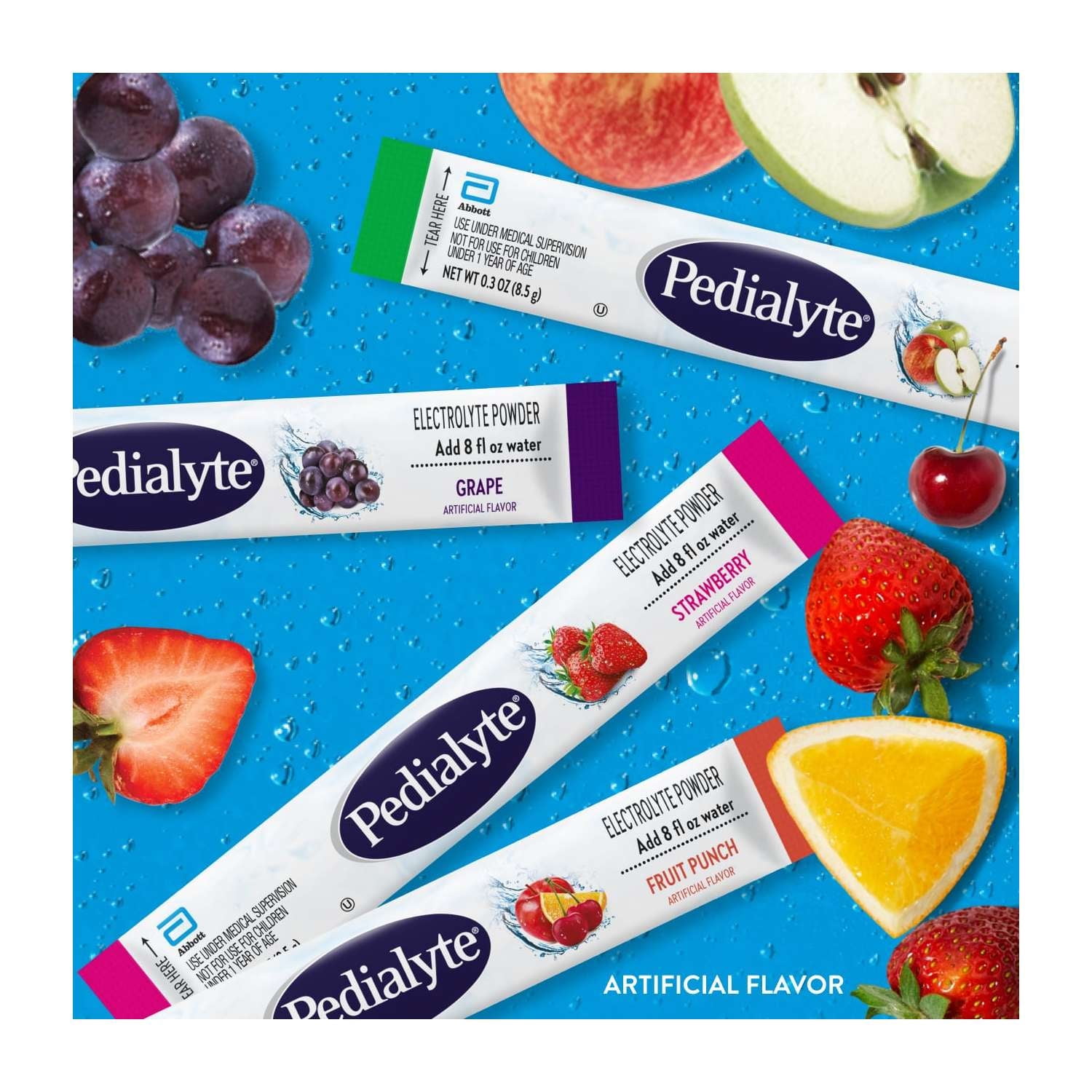 (6 pack) Pedialyte Electrolyte Powder, Electrolyte Drink, Variety Pack, Powder Sticks, 0.3 oz, 8 Count