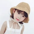 thumbnail image 7 of FUNUONY Straw Sun Hat Kids Wide Brim Lace Outdoor Beach Sun Protection Summer Hat Portable Sun Hat Uv Protection Summer Travel Sunhat With Lace Band Baby/Girls/Adult Head Circumference 48Cm Baby Lace, 7 of 7