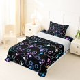thumbnail image 3 of Manfei Gothic Kitten Twin Sheets, Simple Line Cat Bedding, Black Blue Purple, 3-Piece, 1 Flat Sheet, 1 Fitted Sheet and 1 Pillowcase, 3 of 6