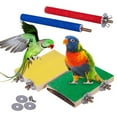 thumbnail image 1 of Flmtop 4Pcs Pet Bird Parrot Claw Grinding Bar Stick Stand Perch Wood Board Chew Toy Random Color, 1 of 6
