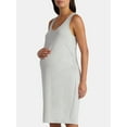 thumbnail image 3 of Time and Tru Women's Maternity Sleeveless Shirred Tank Dress, Size S-XXL, 3 of 4
