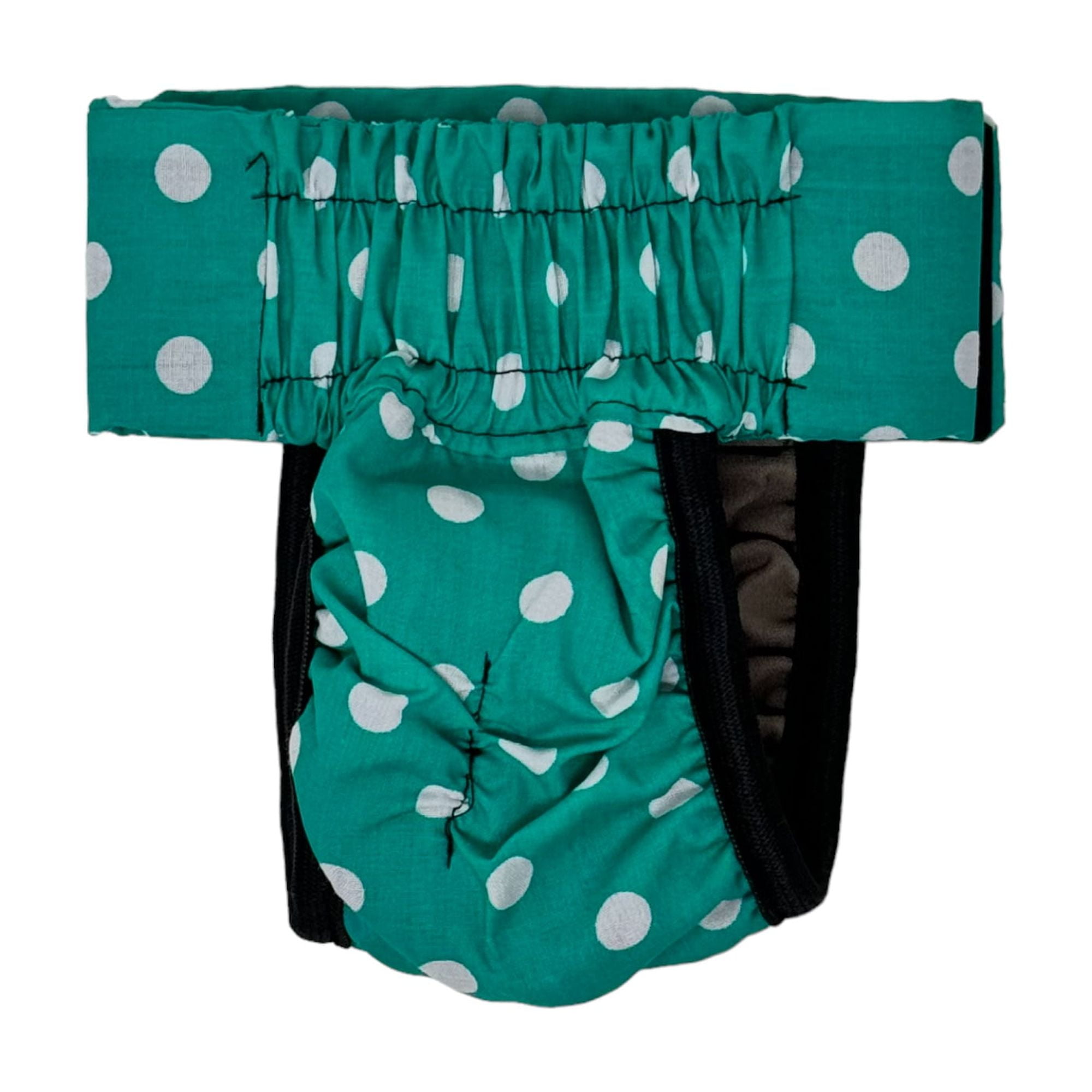Barkertime White Polka Dot on Turquoise Cat Diaper Pull-up