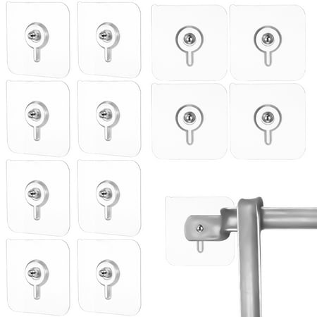 

Zehuanyu 12 Pcs Wall Hooks Screw Type Adhesive Sticker Hooks Heavy Duty Strong Adhesive Hooks without Drilling for Kitchen Bathroom Home