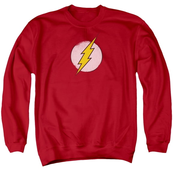 DC Comics Flash Rough Flash Logo Adult Crewneck Sweatshirt Red