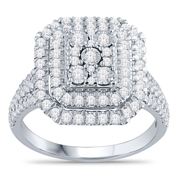 Brilliance Fine Jw 10k Wg Bfj 1 Cttw Cluster Fash Rg