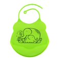 thumbnail image 2 of Baberos para niños pequeños para comer Baberos para bebés de silicona Cómodas y suaves para niños pequeños Baberos de alimentación Elefante_Verde Magideal Baberos para niños pequeños para comer, 2 of 7