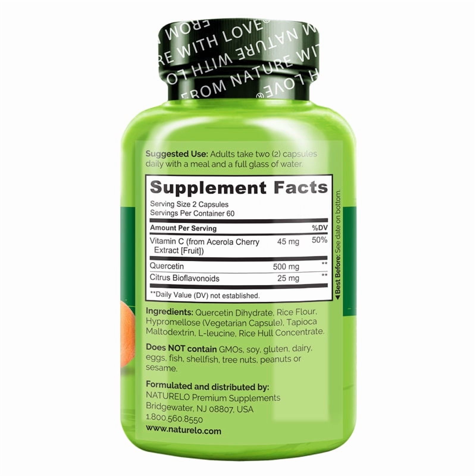NATURELO Quercetin Citrus Bioflavonoid Complex with Enhanced Absorption - 120 Vegetarian Capsules