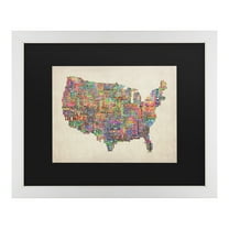 Trademark Fine Art 'US Cities Text Map VI' Canvas Art by Michael Tompsett