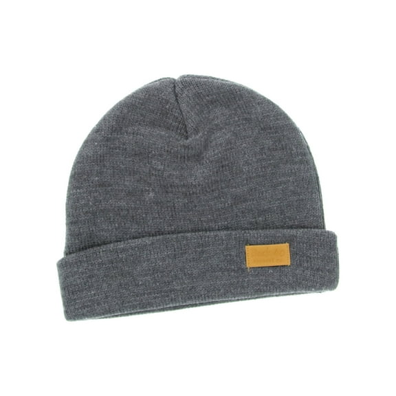 Four Seam Cuffed Beanie Unisex Dark Grey Thick & Warm Knit Winter Hat by Back 40