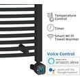 thumbnail image 2 of HEATGENE Smart Towel Warmer with Timer and Temperature Control, Large Smart Liquid Filled Towel Rails, Plug-in/Hardwired Towel Rack Heater Compatible with Google Home, Matte Black, 2 of 9