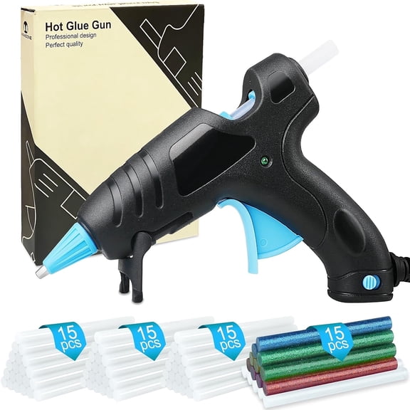 Raycial Mini Hot Glue Gun with 60 Plastic Glue Sticks, Fireproof for DIY Crafts, Repair & Crafting