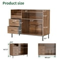 thumbnail image 2 of Flip-Top Vinyl Record Storage Rack | Open-Shelf Design Holds Up to 500 Records,Brown,No Power Outlet, 2 of 10