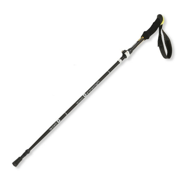Graflsoa Bâtons de Randonnée Pliants en Alliage d'Aluminium Léger 7075 pour Randonnée en Plein Air, Réglables 36-130cm, Design Noir et Jaune