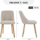 thumbnail image 5 of Set of 2 moderno beige fabric dining sillas con forrado asientos, curved backrests, y oak legs, 5 of 9