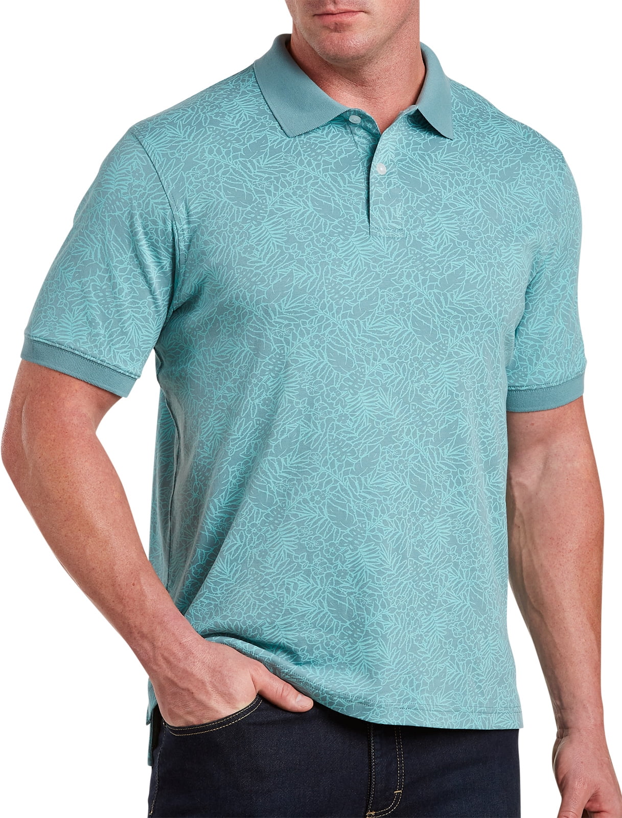 Harbor Bay Men's Big & Tall Harbor Bay Tropical Interlock Polo